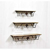 Space Saving Hanging Wall Shelves Rack for Living Room | Set of 3 - Decorlay